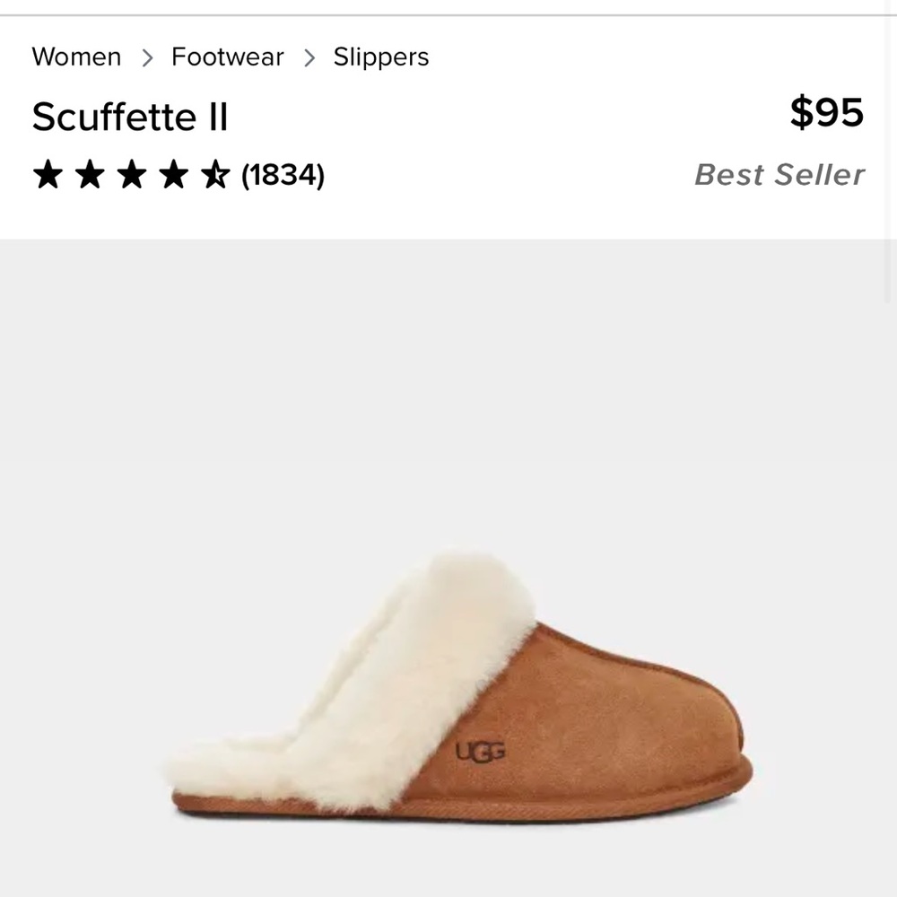 NEW with tags and box - Ugg Scuffette II Slippers - Chestnut Brown - Size 8